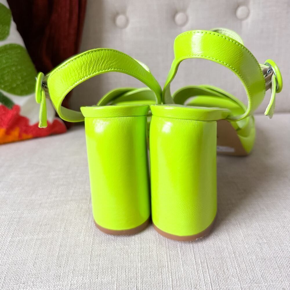 Halmanera Lime Green Leather Sandals Made in Italy Size 38.5 8 - Picture 5 of 12